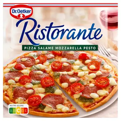 Ristorante Salami Mozzarella Pesto Pizza