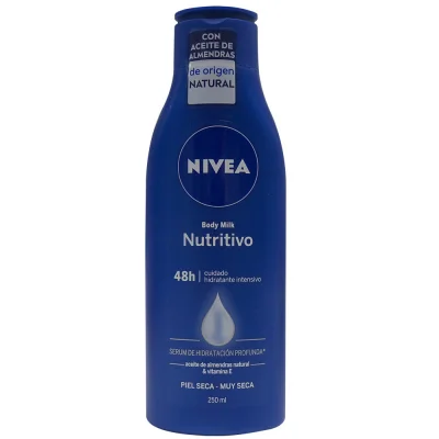 Nivea body milk 250 ml. Nutritivo piel muy seca.