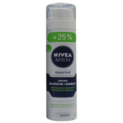 Nivea shave foam 200 ml. + 25% Sensitive.