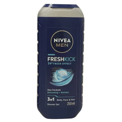 Nivea shower gel 250 ml. Men fresh kick 3 en 1.