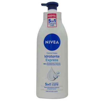 Nivea body milk 500 ml. Hydrating express normal & dry skin 5 in 1 with dispenser.