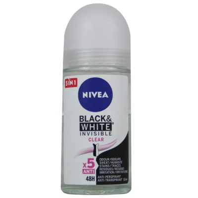 Nivea deodorant roll-on 50 ml. Black & white invisible clear.