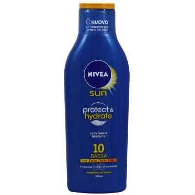 Nivea Sun solar milk 200 ml. Protection 10 protects & hydrate.