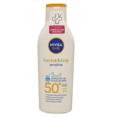 Nivea Sun solar milk 200 ml. Kids 50+ sensitive.