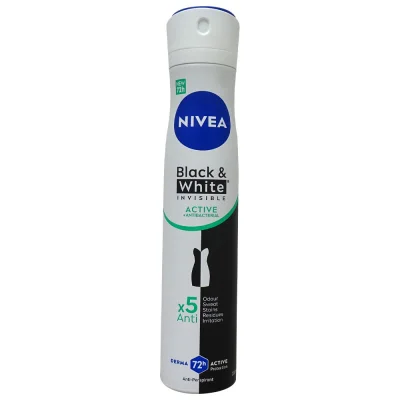Nivea deodorant spray 200 ml. Black & white invisible active.