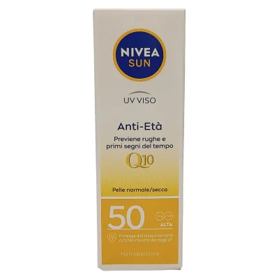 Nivea Sun solar cream 50 ml. Q10 Protection 50 antiage normal skin.