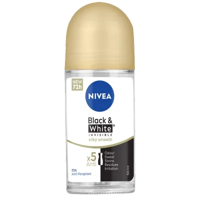 NIVEA ROLLON WOMEN 50ml B & W INVISIBLE SILKY SMOOTH
