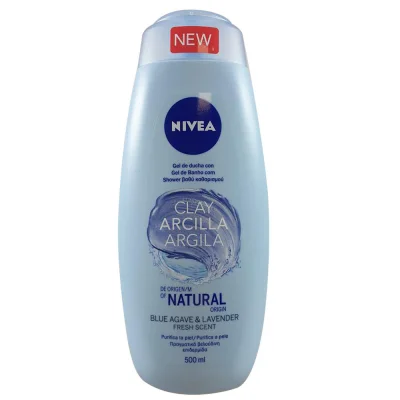 Nivea shower gel 500 ml. Clay blue agave & lavender.