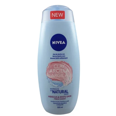 Nivea shower gel 500 ml. Clay hibiscus & white sage.