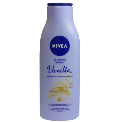 Nivea oil in lotion 400 ml. Vanilla & almond oil.