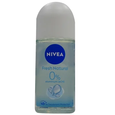 Nivea deodorant roll-on 50 ml. Fresh natural 0%.