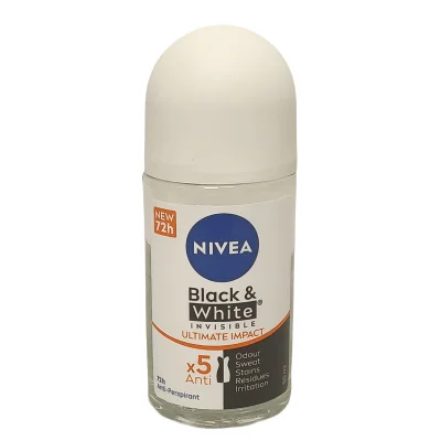 Nivea deodorant roll-on 50 ml. Black y white invisible ultimate impact.