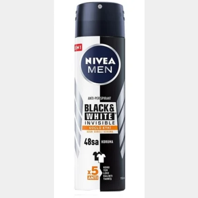 Nivea Men Black & White Invisible Strong Effect Men Spray 150 ml