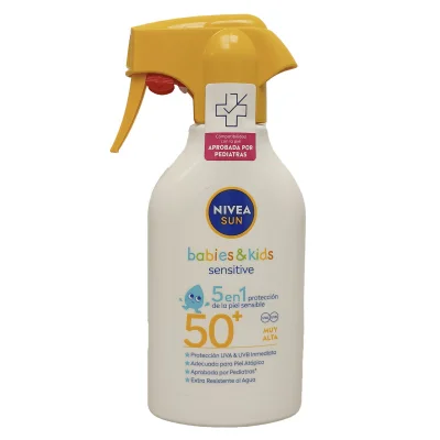 Nivea Sun solar milk spray 270 ml. Kids 50+ sensitive & protect.