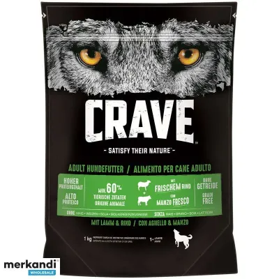 Crave Hund Trocken 1kg mit Lamm und Rind