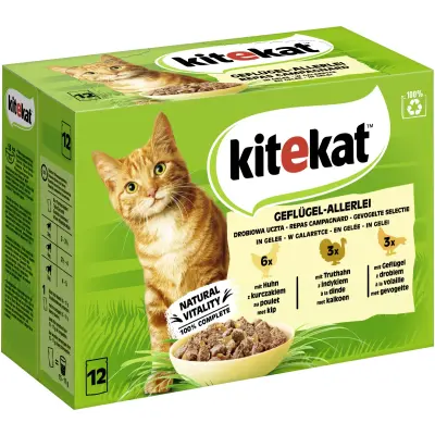 Kitekat Poultry Variety in Jelly Pouches 12x85g