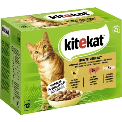 Kitekat Wet Cat Food Colourful Variety in Sauce 12x85g
