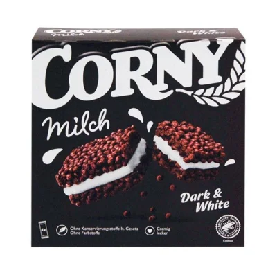 CORNY bar Milk 4X30g - Dark & White