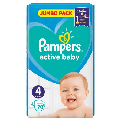 Pampers ACTIVE BABY DRY A70 4 MAXI 9-14KG JUMBO DIAPERS 4769