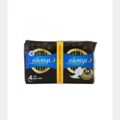 ALWAYS ULTRA SECURE NIGHT NAPKINS DUO 12T
