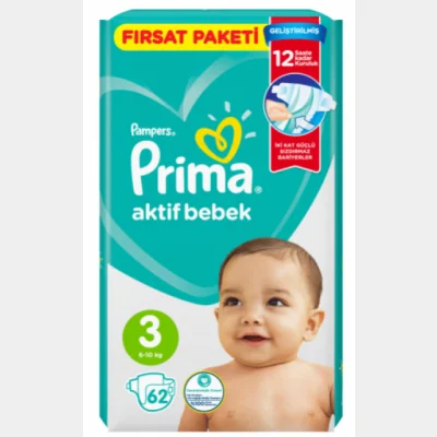 Pampers Prima No3  62 pc