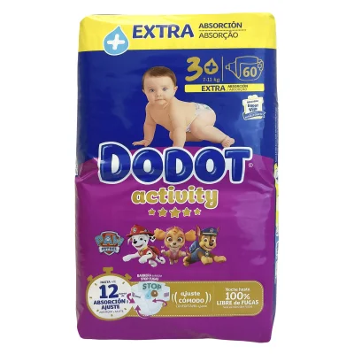Dodot diapers 60 u. Activity 7-11 kg. Size 3+.