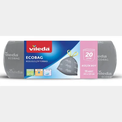 Vileda Ecobag Drawstring Garbage Bag Small Size 15 pcs