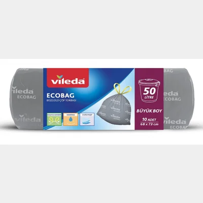 Vileda Ecobag Drawstring Garbage Bag Large Size 10 pcs