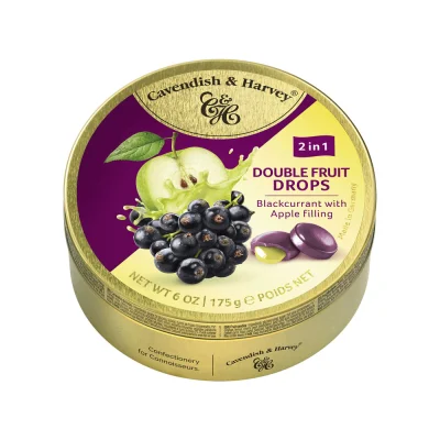 Cavendish & Harvey Duo Fruit Drops Blackcurrant Filled Apple 175g