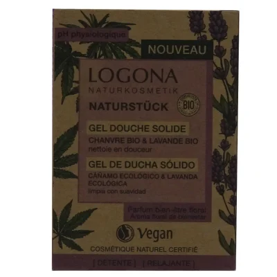 Logona solid shower gel 60 gr Hemp & lavender.