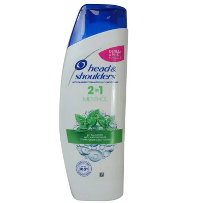 H&S shampoo 300 ml. Anti-dandruff 2 en 1 menthol.