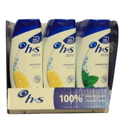 H&S shampoo 18 u. Anti-dandruff display mentol fresh + citrus fresh.