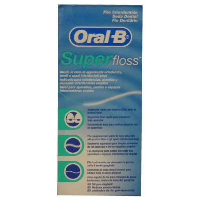 Oral B dental superfloss.