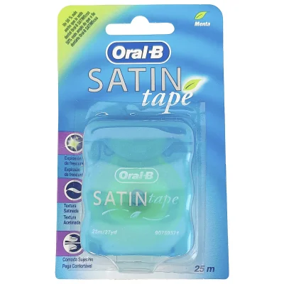 Oral B dental floss 25 m. Satin tape menta.