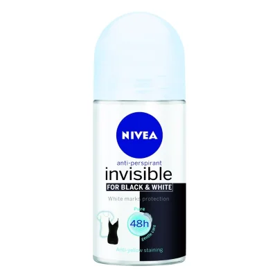 Nivea Invisible For Black & White Pure Anti-Perspirant Roll-On 50 ml - 1.7 fl oz