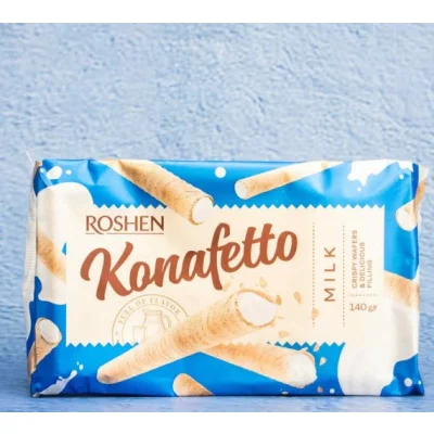 Roshen Konafetto Wafer Roll Milk 140Gr