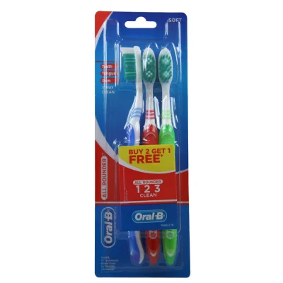 Oral B toothbrush 3 u. 1 2 3 clean soft.