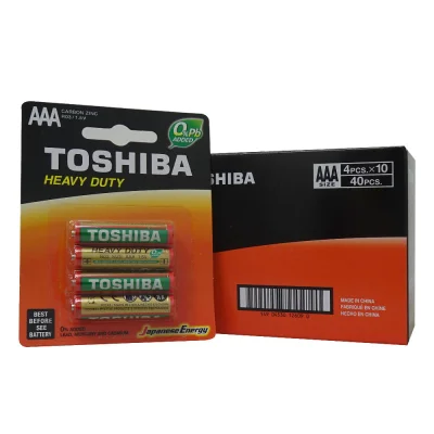 Toshiba battery 4 u. AAA Carbon Zinc R03KE 1.5 V. Minibox.