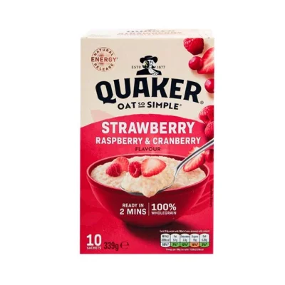 oats QUAKER 360g (10 sachets) - strawberry, raspberry & cranberry flavour