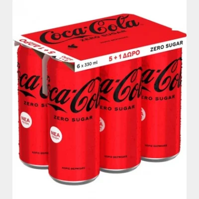 COCA COLA ZERO ΚΟΥΤΙ 330ml (5+1 )