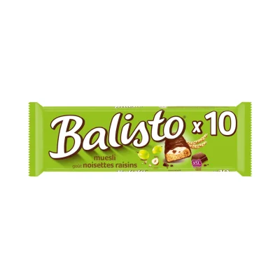 BALISTO Muesli Chocolate Bars Hazelnut Raisin Flavor 10 x 18.5g