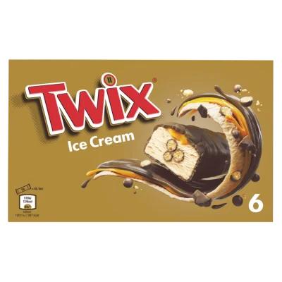 TWIX Ice Cream Bars caramel biscuit milk chocolate 6 bars 205g