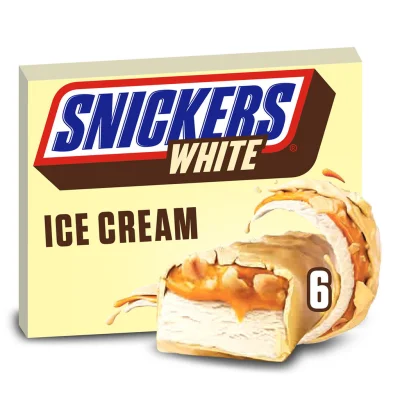 SNICKERS White ice cream bars white chocolate flavor 6 bars of 40.8g