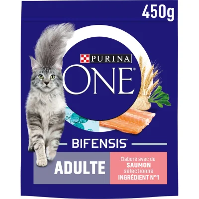 PURINA ONE Adult Cat Salmon and Whole Grains 450 g
