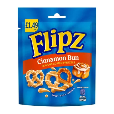 Flipz Cinnamon Bun Pretzel Snacks 80g