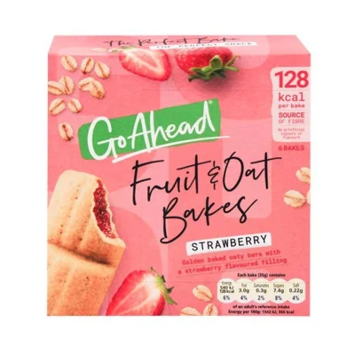 GO AHEAD fruit & oat bakes Strawberry 6X25g