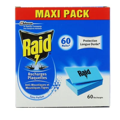 RAID Mosquito Repellent Refill Mats Fragrance Free 60 units