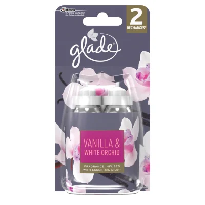 GLADE Air Freshener Refill Vanilla & White Orchid 2x18 ml