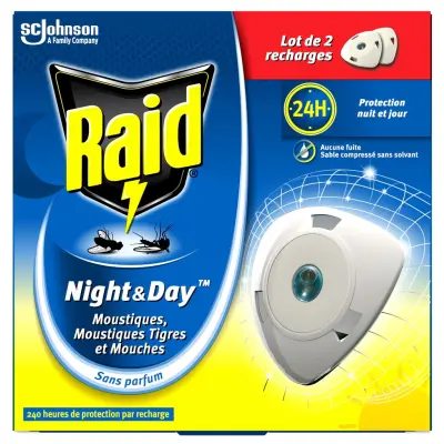 RAID Night & Day refills for electric mosquito and fly diffuser 2 refills