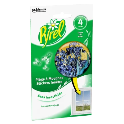 PYREL Window Fly Trap iris violet, pack of 4 stickers